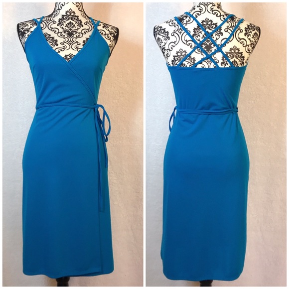 Express Dresses & Skirts - Express Blue Wrap Strappy Dress